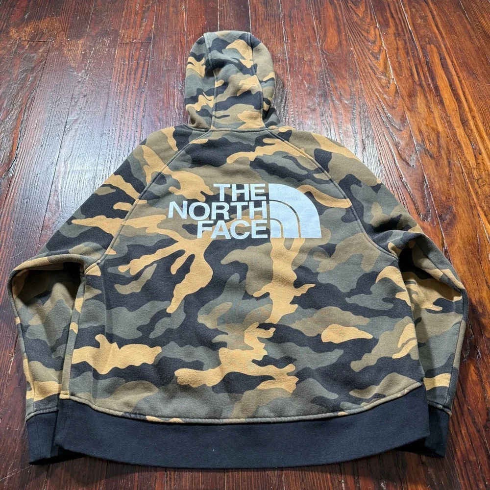 The North Face Hoodie Womens Large Camo Green Brown Pullover Gorpcore